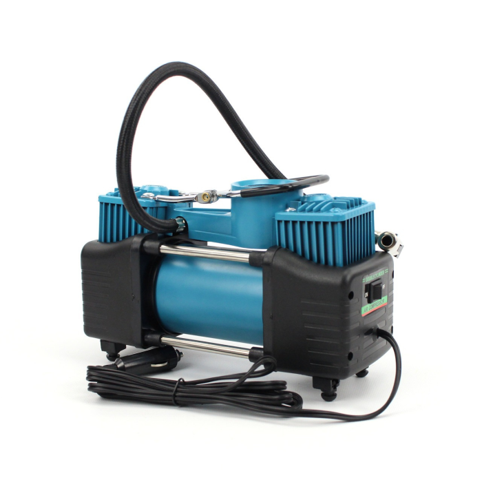 Повітряний двопоршневий автомобільний компресор Makita 72 л/хв 12V, 30A з набором інструментів