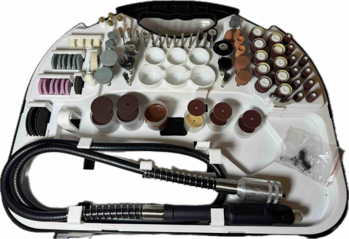 Гравер Makita GD0605 шліфувальна машина Макіта із регулюванням обертів гнучкий вал + 200 насадок