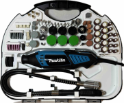 Гравер Makita GD0605 шліфувальна машина Макіта із регулюванням обертів гнучкий вал + 200 насадок