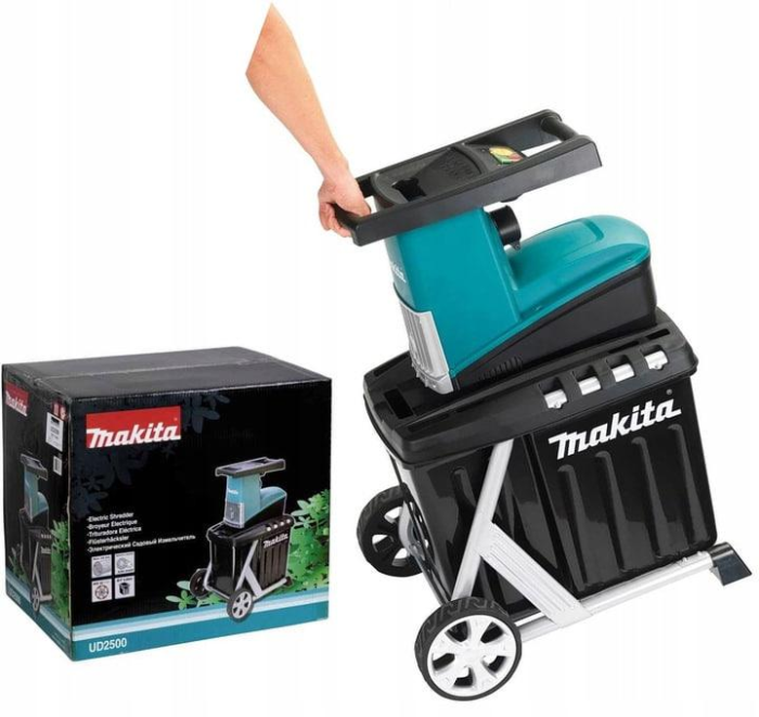 Подрібнювач гілок садовий мережевий MAKITA UD2500 подрібнювач Макіта фрезерний із контейнером на 67 л