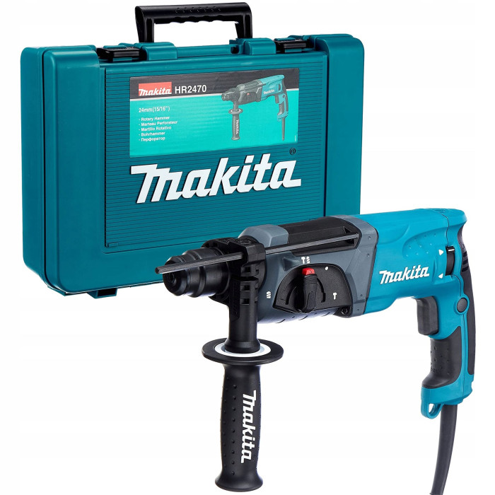 Перфоратор трьох режимний Makita HR2470 перфоратор Макіта з обмежувачем глибини в пластиковому кейсі 780 Вт