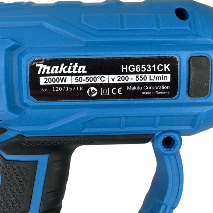Технічний Фен Makita HG6531CK фен Макіта з регулюванням температури 50 - 500 градусів у пластиковому кейсі