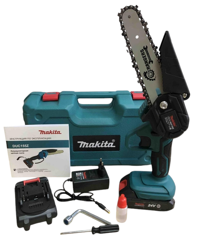 Аккумуляторная пила Makita DUC155Z шина 150 мм 2 АКБ 5.0 Ah Веткорез Макита для обрезки деревьев и кустарников
