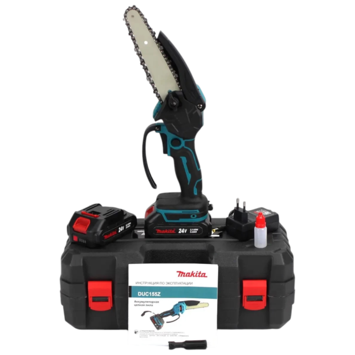 Акумуляторна пила Makita DUC155Z шина 150 мм 2 АКБ 5.0 Ah Гілкоріз Макіта для обрізання дерев та чагарників