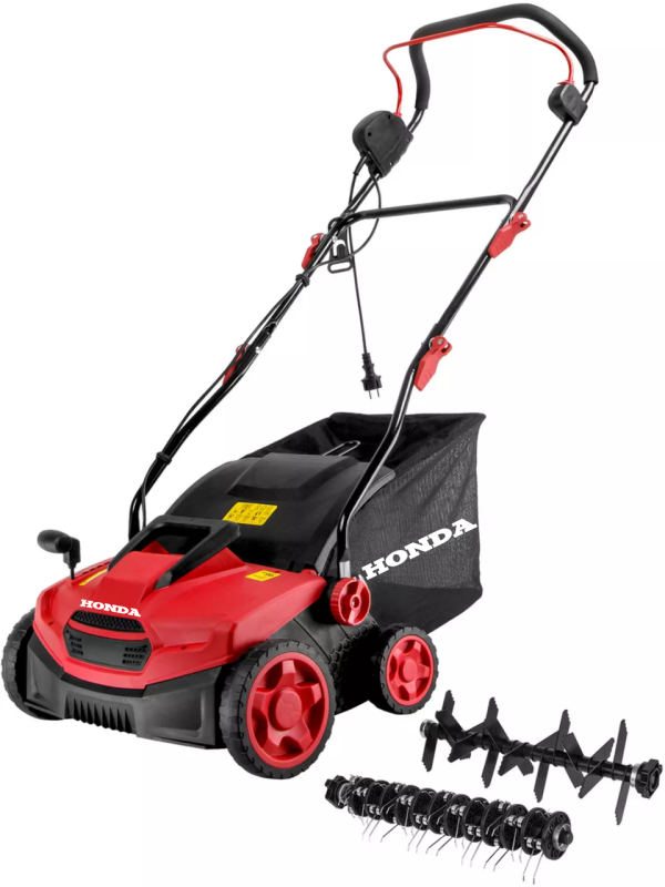 Електричний аератор та скарифікатор Honda 1500 Вт для оновлення трав'яного покриття із травозбірником 45 л