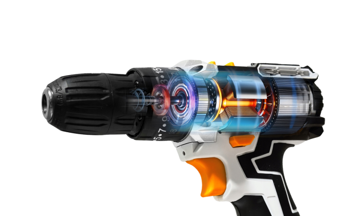 Акумуляторний шуруповерт ABRAMS разом з набором біт свердел та головок в пластиковому кейсі із 2 АКБ 24V/5Ah