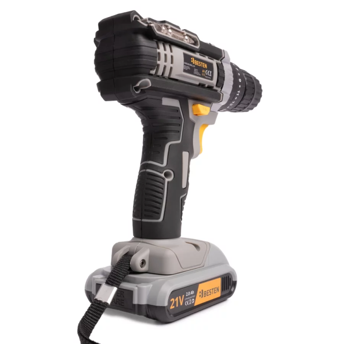 Акумуляторний шуруповерт BESTEN разом з набором біт свердел та головок в пластиковому кейсі із 2 АКБ 24V/5Ah