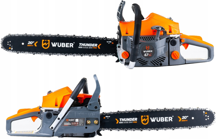 Ланцюгова бензинова Wuber пила із двотактним двигуном для обрізки дерев та гілок 4.5 к.с 1 ланцюг і 1 шина 40 см