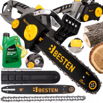 Мережева ланцюгова пила BESTEN електрична мережева з безключовим натягуванням шина 36 см для обрізки гілок і дерев 2.2 кВт