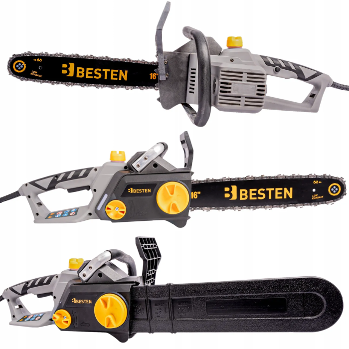 Мережева ланцюгова пила BESTEN електрична мережева з безключовим натягуванням шина 36 см для обрізки гілок і дерев 2.2 кВт