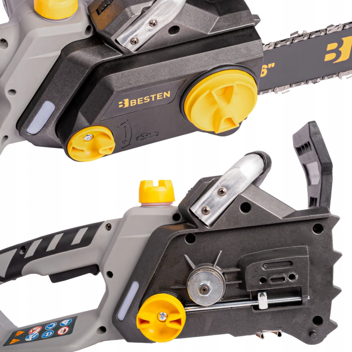 Мережева ланцюгова пила BESTEN електрична мережева з безключовим натягуванням шина 36 см для обрізки гілок і дерев 2.2 кВт