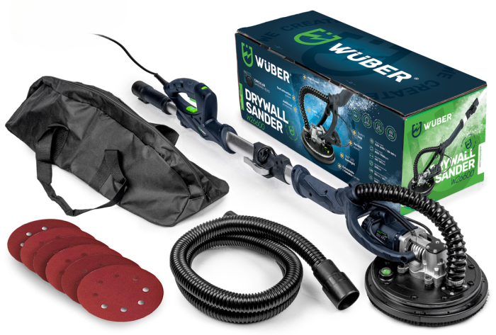 Мережева шліфмашинка жираф для штукатурки стель та стін з діодним підсвічуванням WUBER Giraffe диск 225 мм