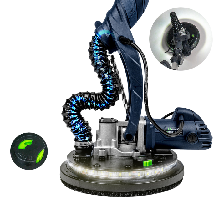 Мережева шліфмашинка жираф для штукатурки стель та стін з діодним підсвічуванням WUBER Giraffe диск 225 мм