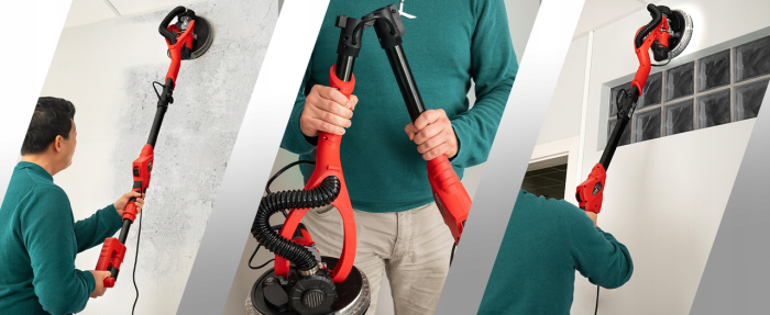 Мережева шліфмашинкажираф для штукатурки стель та стін Lehmann з діодним підсвічуванням шліфувальний диск 225 мм потужністю 2420 В