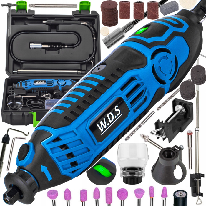 Гравер Шліфувальна машина пряма W.D.S шліфмашинка гравірувальна із Гнучким Валом + насадки 300 шт