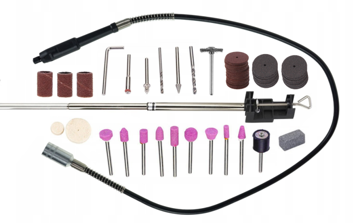 Гравер Шліфувальна машина пряма W.D.S шліфмашинка гравірувальна із Гнучким Валом + насадки 300 шт