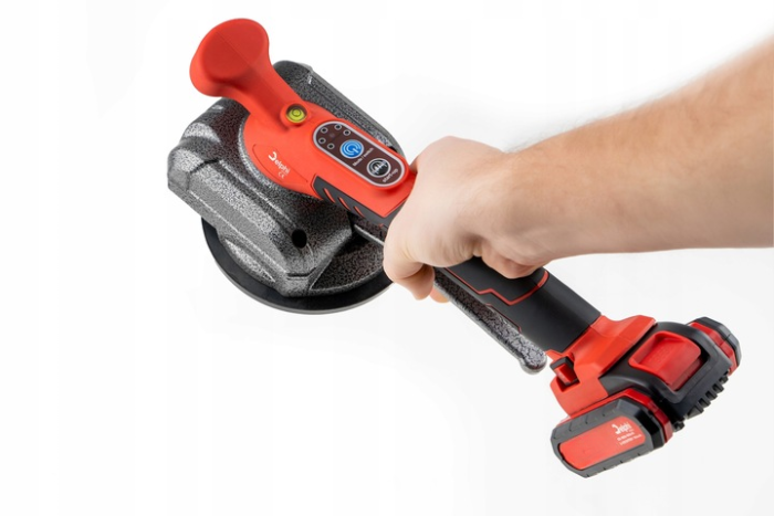 Акумуляторна віброприсоска для плитки Delphi Tools електрична для укладання плитки із 2 АКБ 24V/5Ah в пластиковому кейсі