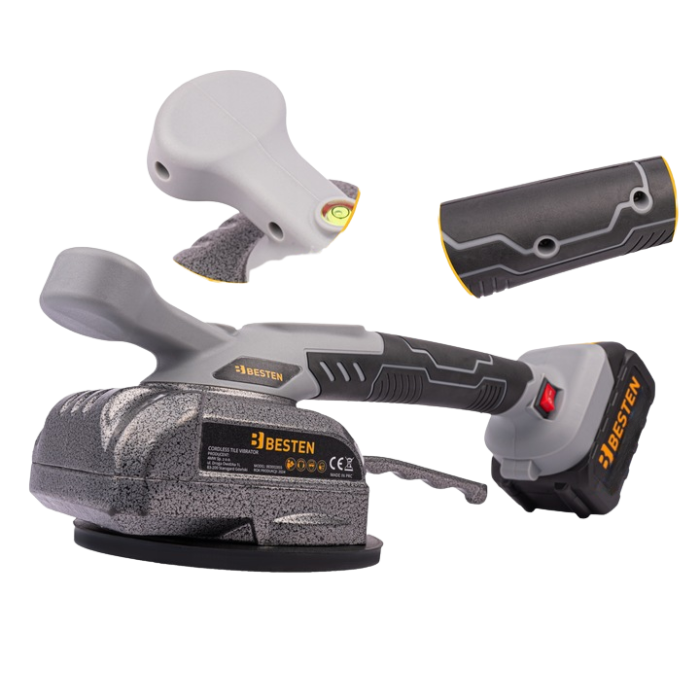 Акумуляторна віброприсоска для плитки BESTEN BE0002855 електрична  для укладання плитки із 2 АКБ 24V/5Ah в пластиковому кейсі