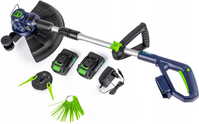 Акумуляторний тример WUBER косарка з кутом нахилу головки для газону та бур'янів з 2 АКБ 36V/5Ah