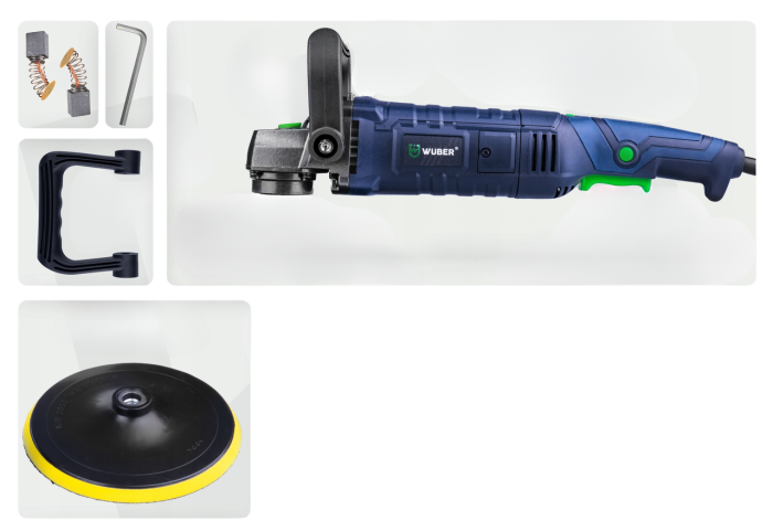 Полірувальна машинка для кузова автомобіля Wuber 2310 Вт для полірування з регулюванням обертів