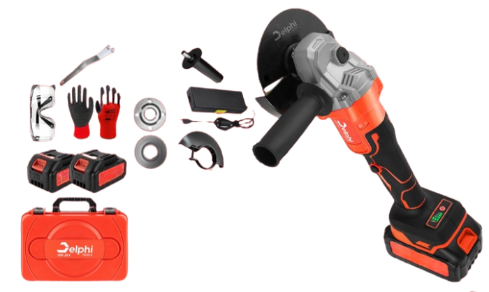 Акумуляторна Болгарка Delphi Tools безщітковий двигун  із кругом 125 мм в кейсі 2 акумулятори 36V/5Ah