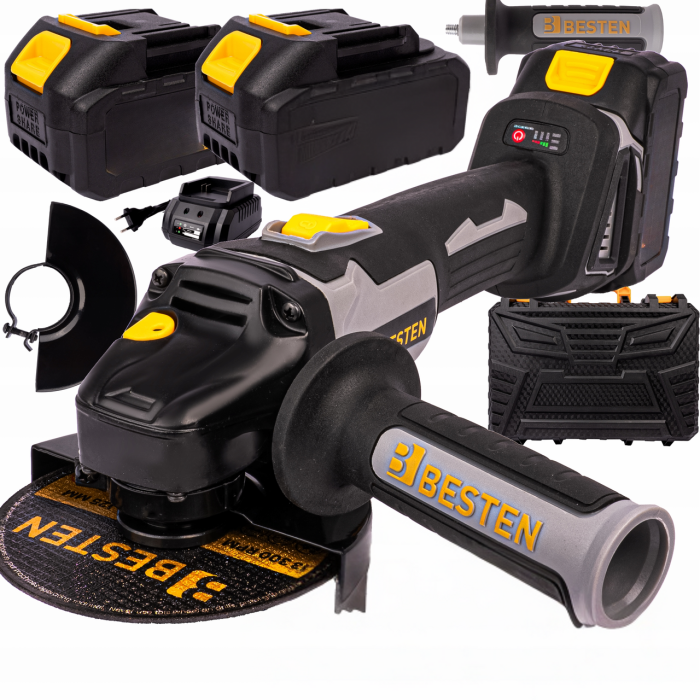 Акумуляторна Болгарка BESTEN із безщітковим двигуном із кругом 125 мм в кейсі 2 акумулятори 36V/5Ah