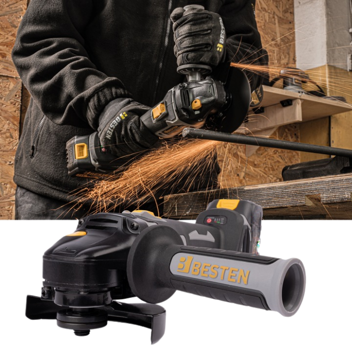 Акумуляторна Болгарка BESTEN із безщітковим двигуном із кругом 125 мм в кейсі 2 акумулятори 36V/5Ah