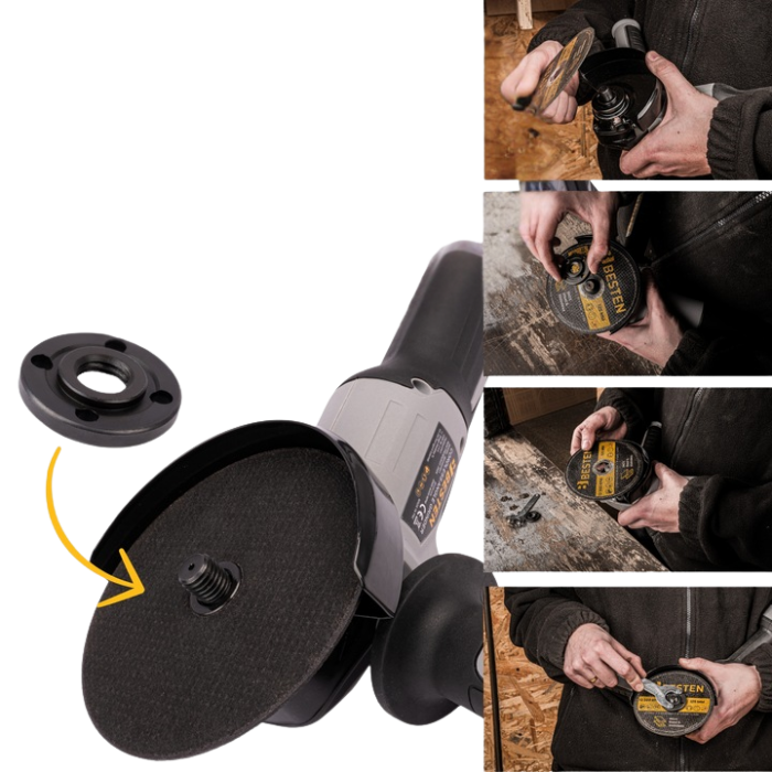 Акумуляторна Болгарка BESTEN із безщітковим двигуном із кругом 125 мм в кейсі 2 акумулятори 36V/5Ah