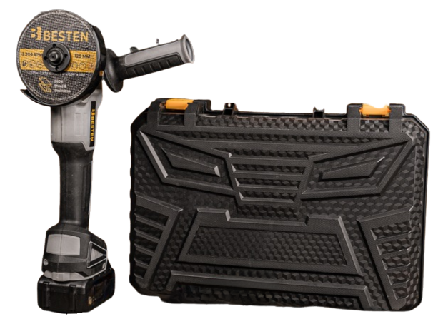 Акумуляторна Болгарка BESTEN із безщітковим двигуном із кругом 125 мм в кейсі 2 акумулятори 36V/5Ah