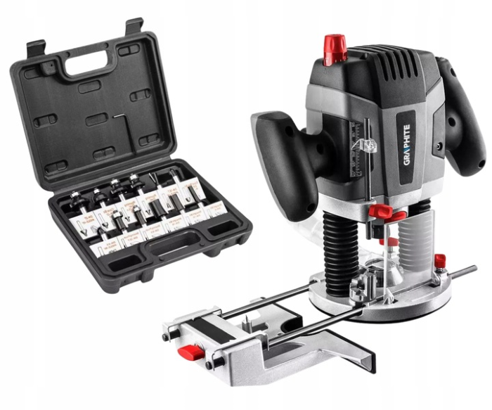 Мережевий фрезер електричний GRAPHITE із регулюванням обертів 16000-30000 об/хв потужністю 2035 Вт