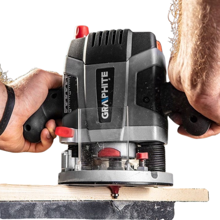Мережевий фрезер електричний GRAPHITE із регулюванням обертів 16000-30000 об/хв потужністю 2035 Вт