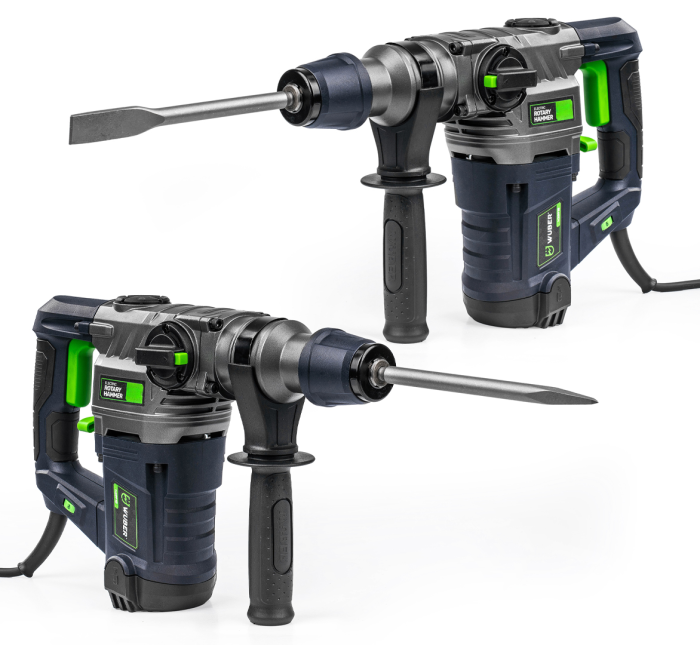 Перфоратор ударний мережевий - бочковий WUBER (1155 Вт 4.5 Дж) перфоратор із патроном SDS Plus у кейсі набір зубил