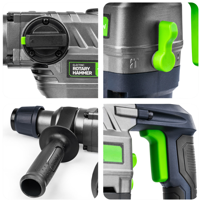 Перфоратор ударний мережевий - бочковий WUBER (1155 Вт 4.5 Дж) перфоратор із патроном SDS Plus у кейсі набір зубил