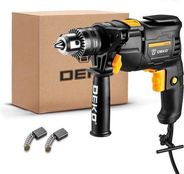 Мережевий ударний дриль DEKO 1500 вт із метелічними зубчастим патроном регулювання обертів 0-3000 об/хв