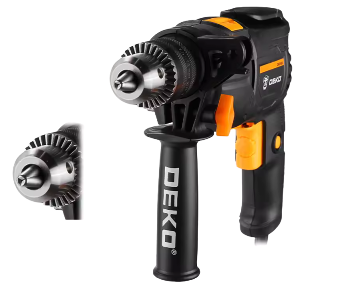 Мережевий ударний дриль DEKO 1500 вт із метелічними зубчастим патроном регулювання обертів 0-3000 об/хв