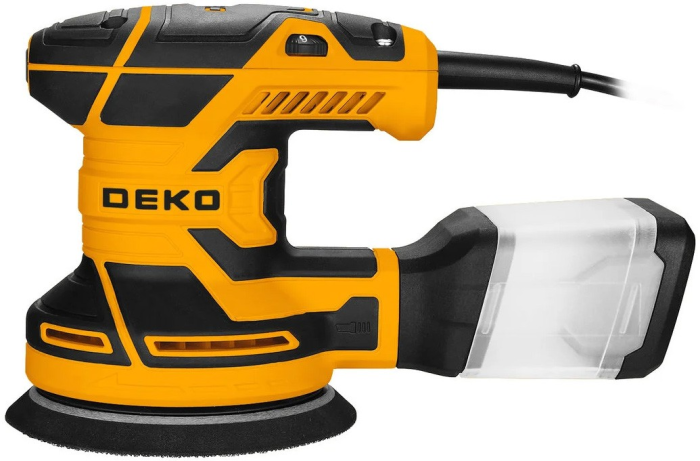 Ексцентрикова шліфмашинка DEKO 450 Вт орбітального типу із регулюванням обертів 6000-12000 об/хв