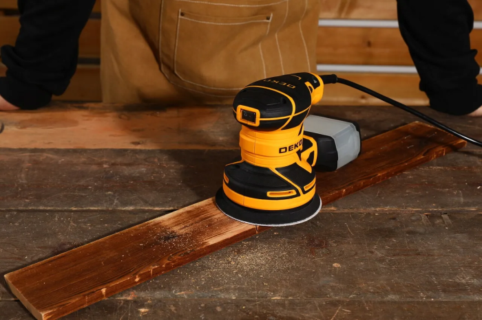 Ексцентрикова шліфмашинка DEKO 450 Вт орбітального типу із регулюванням обертів 6000-12000 об/хв