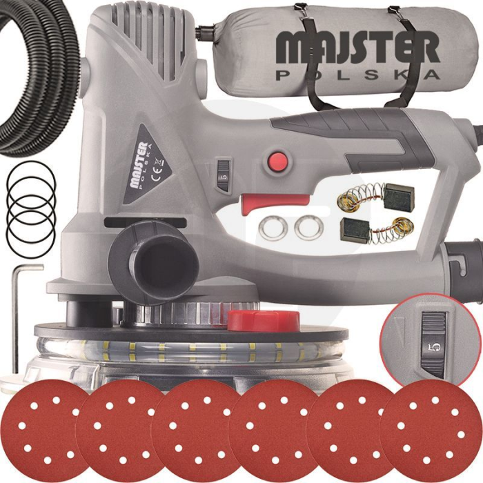 Шліфувальна машинка для гіпсокартону Majster Polska багатофункціональна для шліфування із пилозбірником
