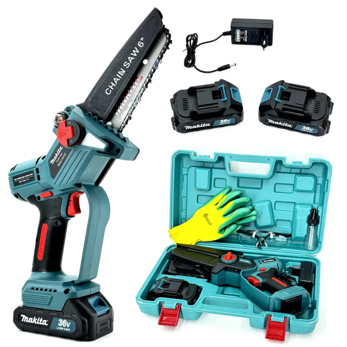 Безщіткова акумуляторна мініпилка Makita DUC101Z 36V Пила Макіта шина 15см з індикатором заряду і автоматичним змащуванням в кейсі