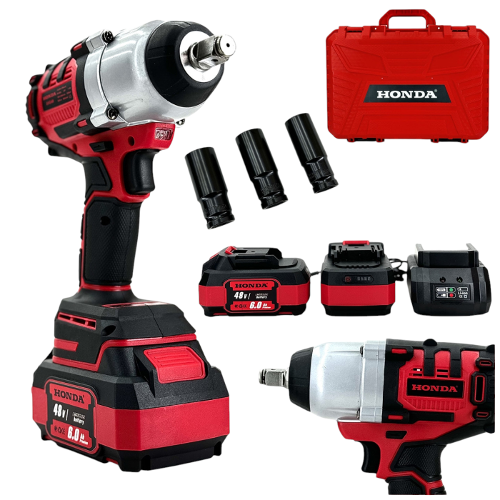 Акумуляторний безщітковий гайковерт HONDA GHG48i ударний гайковерт Хонда в пластиковому кейсі із 2 АКБ 48V, 6Ah